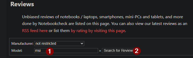 NotebookCheck website
