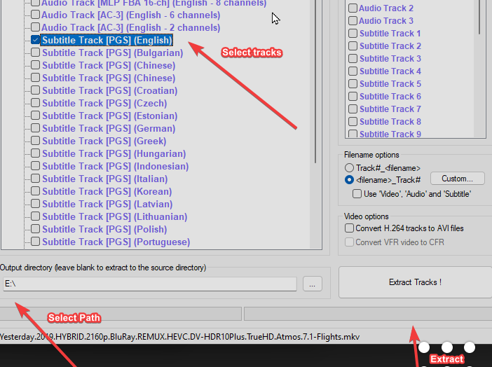 Demuxing with MKVCleaver